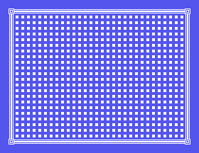 A bordered screen built entirely from five tiles, no colour yet