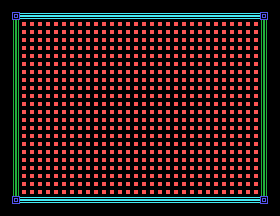 The finished bordered screen with the backdrop set to black, revealing the blue corners