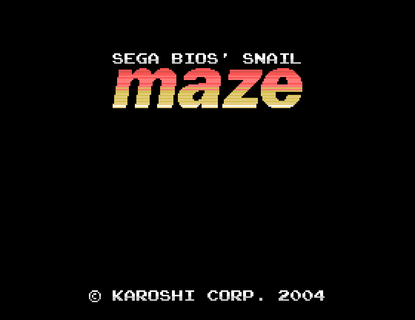 Snail Maze title screen on the Tatung Einstein