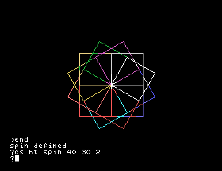 fourteen squares, each a different colour