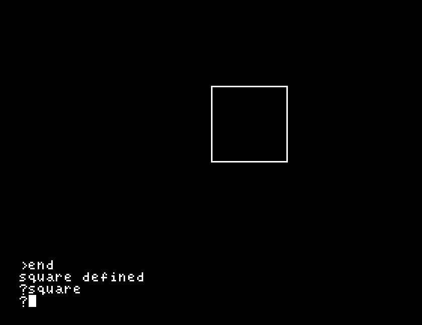 A square drawn by a procedure called square