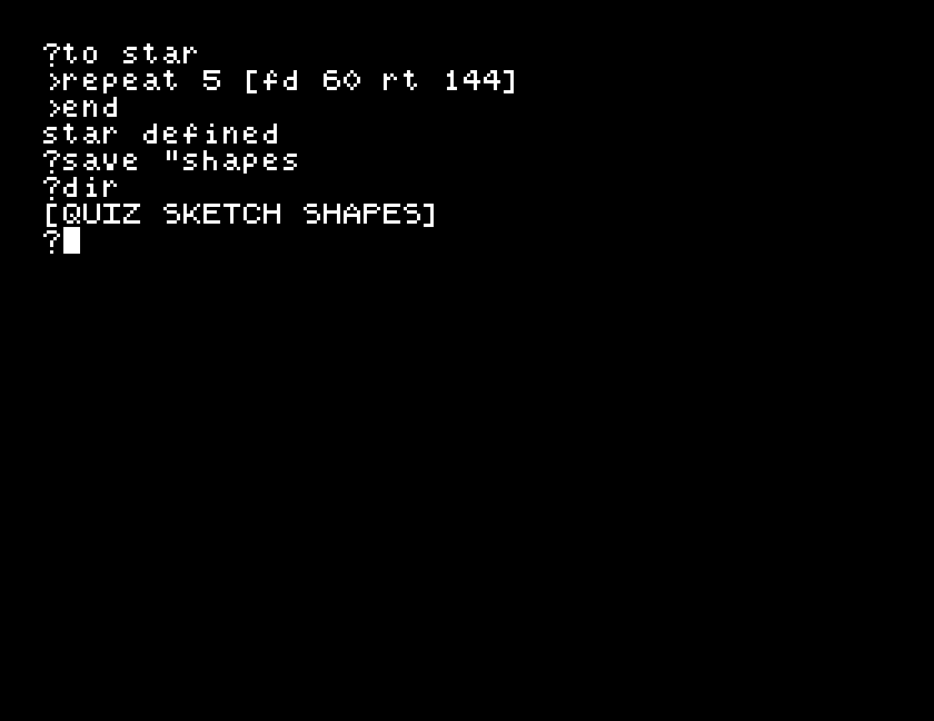 A procedure defined, saved to the work disc, and listed