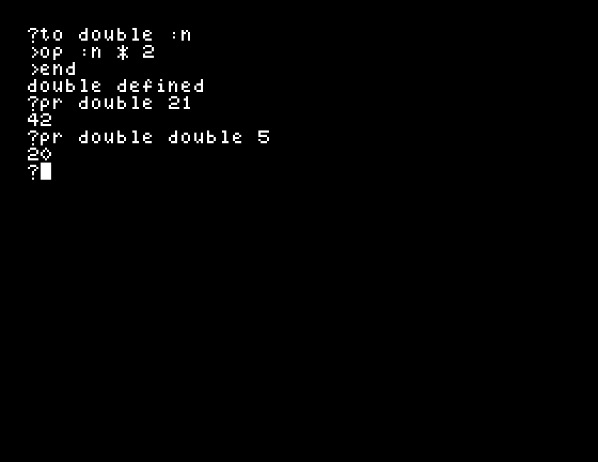 A procedure that outputs a value, used twice