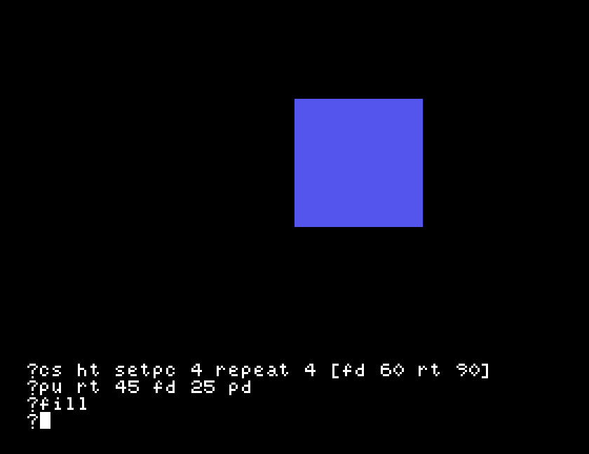 a solid blue square