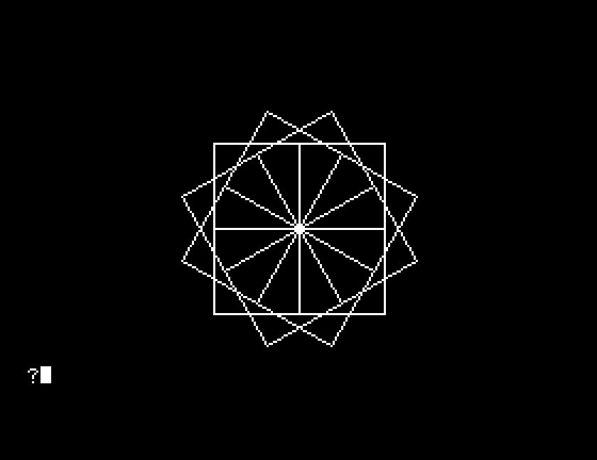 twelve squares turned thirty degrees apart