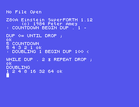 COUNTDOWN and DOUBLING defined over two lines each, and run
