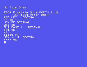 Five lines moving numbers between decimal, hex and binary