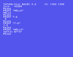 The four lines and BASIC's replies