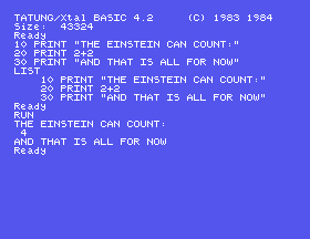 The program listed and run