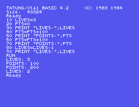 Lives and points changing as the program runs