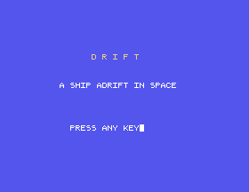 DRIFT's title screen, from the BBC BASIC course disc