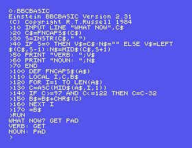 A command split into verb and noun