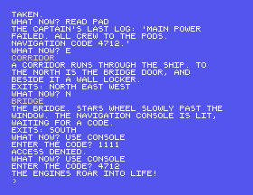 DRIFT won: the navigation console accepts the code and the engines fire