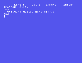 The program typed into Turbo's editor