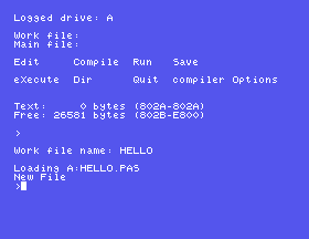 Turbo has taken HELLO as the work file