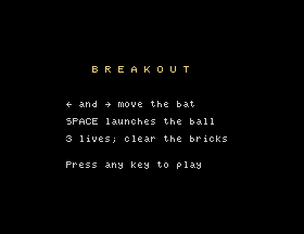 The title screen of Breakout