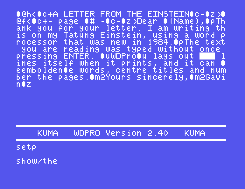 The text area with one occurrence of the highlighted by SHOW