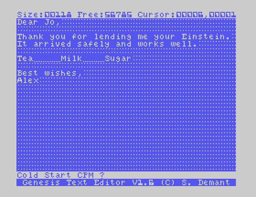 Cold Start CPM ? on the prompt line