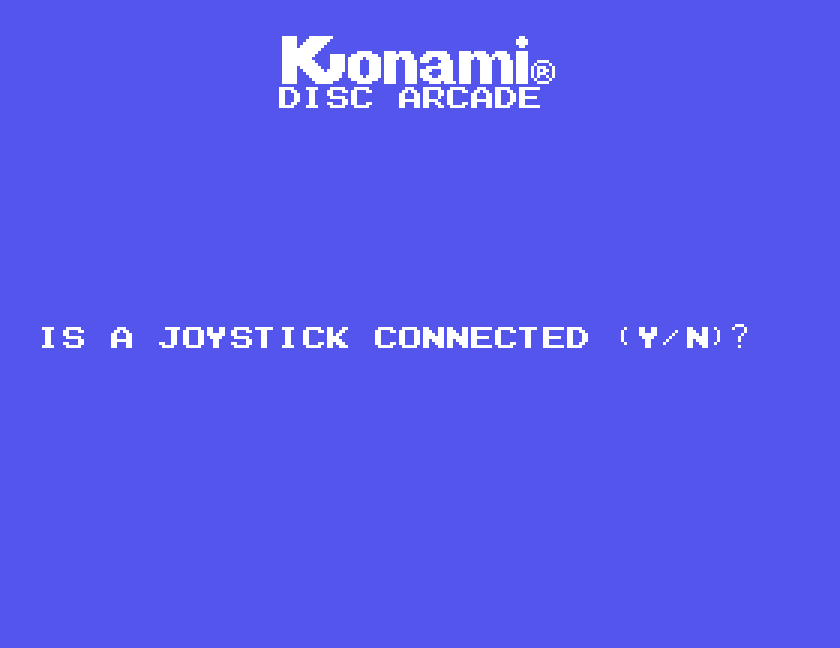 Konami Disc Arcade asking whether a joystick is connected