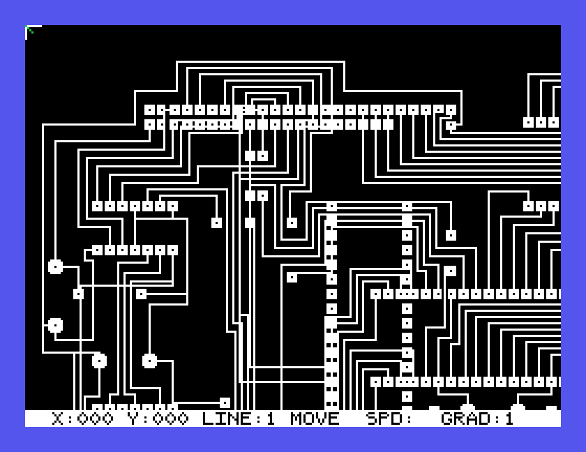 Both sides of the demo board together, side B's tracks crossing those of side A