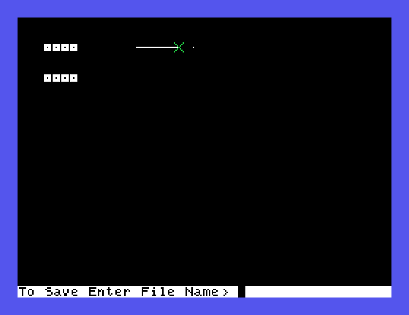 To Save Enter File Name at the bottom of the screen, below a small board
