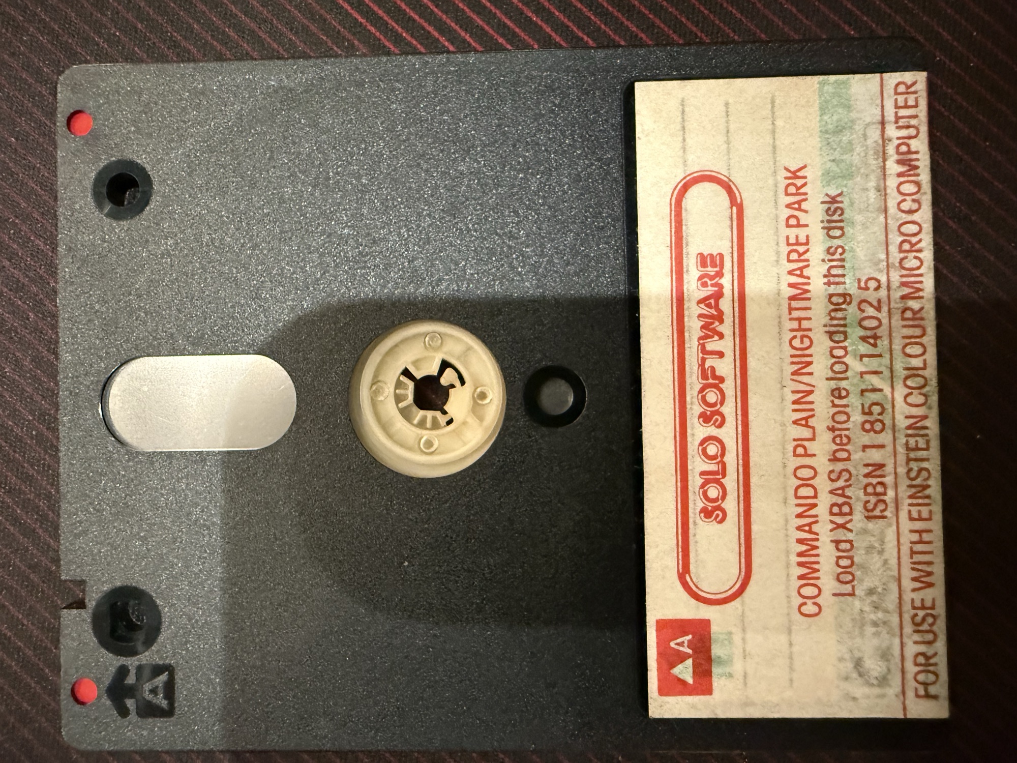 The disc, side A, with its printed Solo Software label