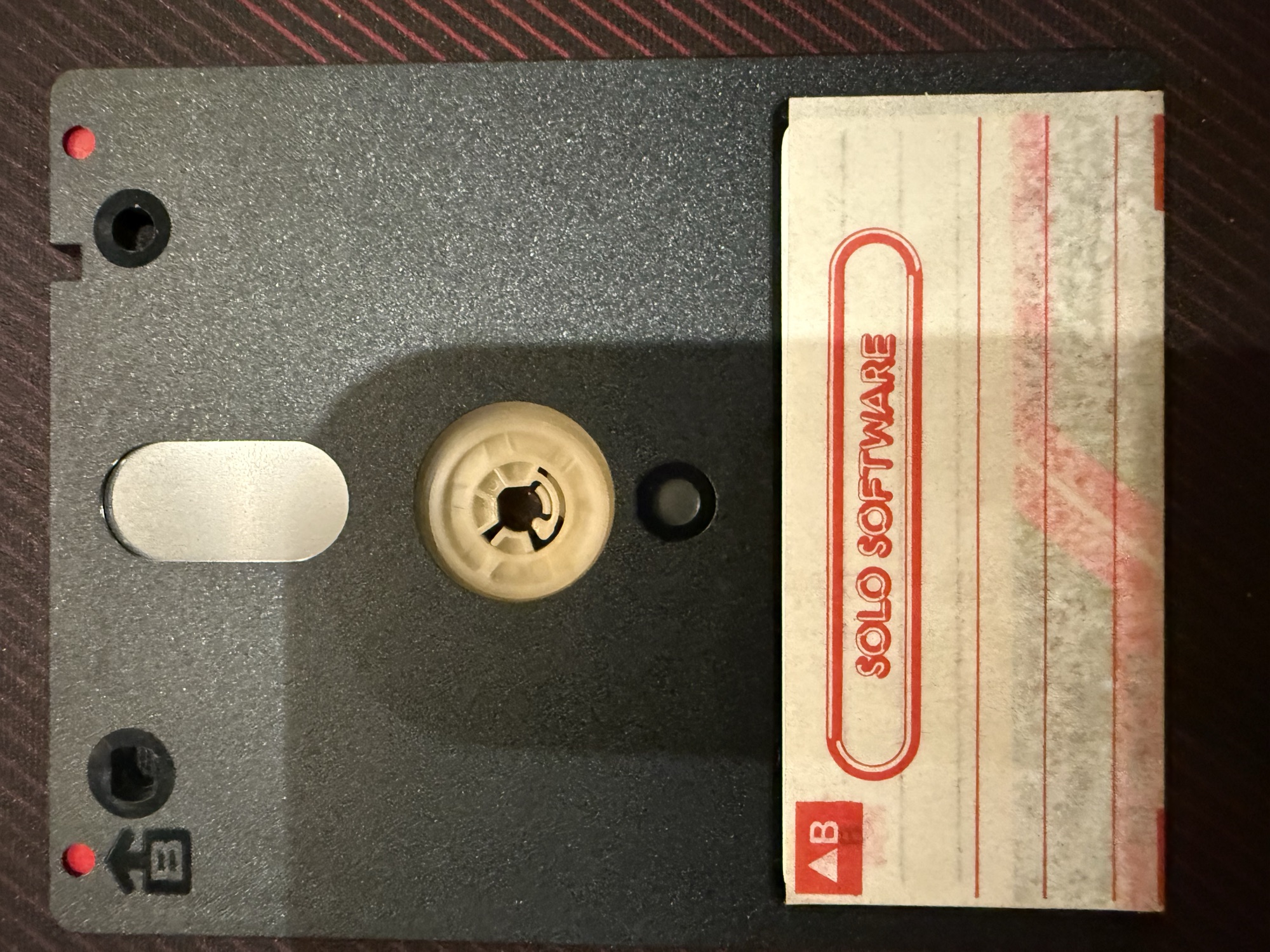 The disc, side B, with a blank Solo Software label