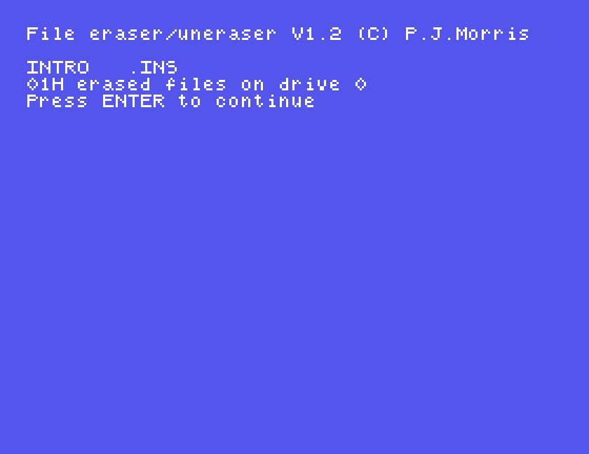 INTRO .INS, 01H erased files on drive 0