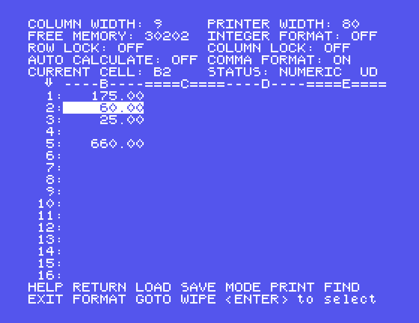 The total now 660.00 after CTRL-R