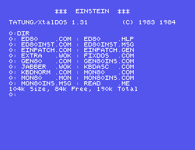The companion disc's directory under XtalDOS 1.31
