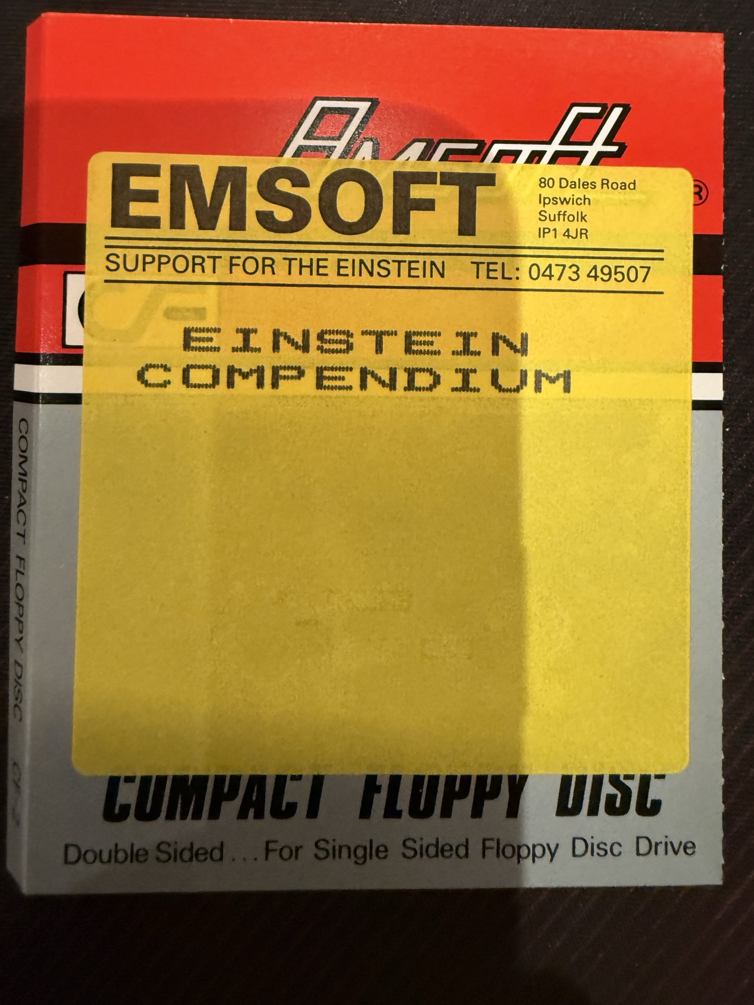 Amsoft CF-2 case with Emsoft's Einstein Compendium label