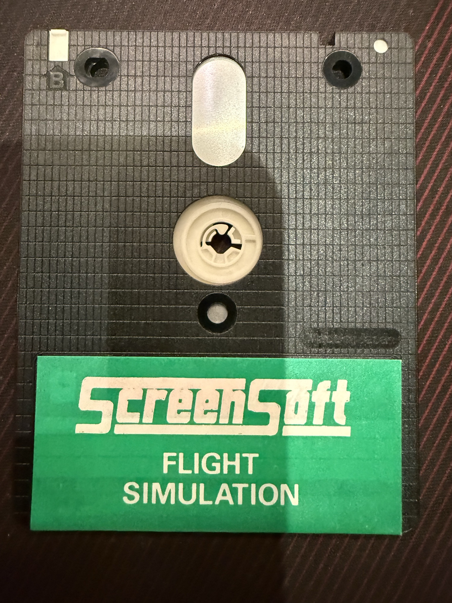 The disc, side B, Screensoft Flight Simulation label