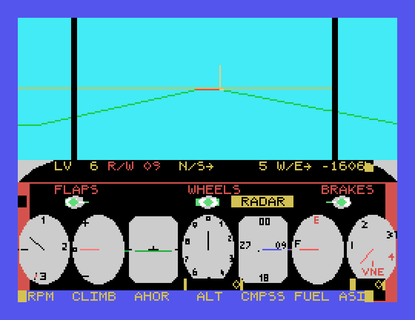Build G in flight: horizon and instrument panel