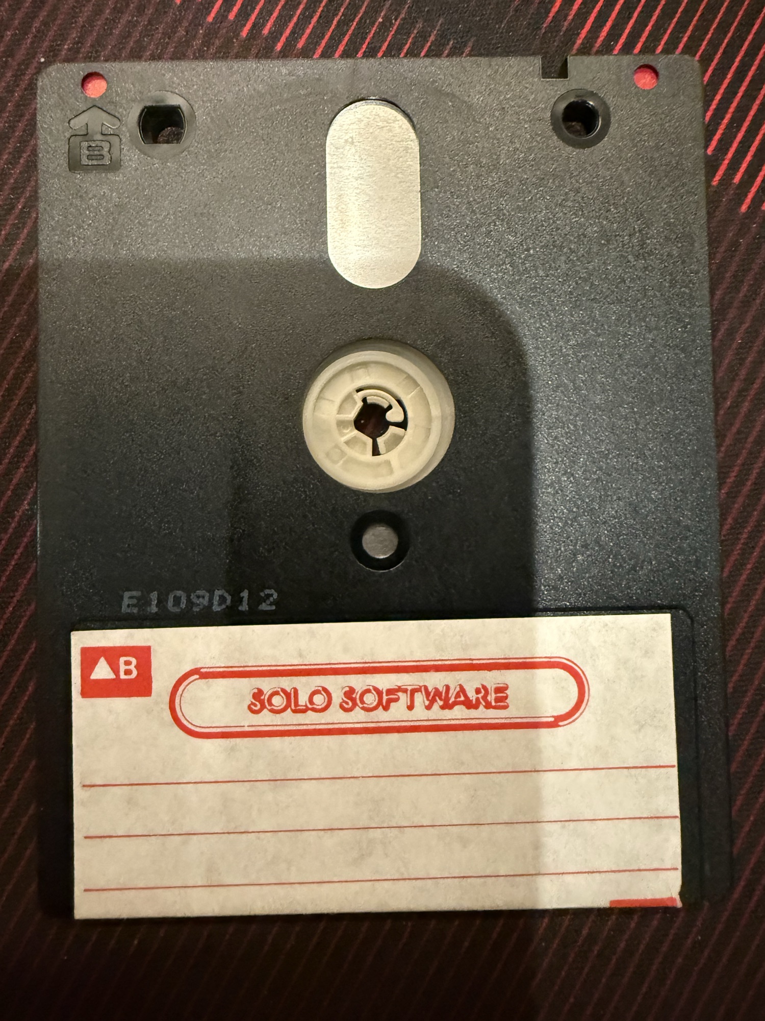 The disc, side B, blank Solo Software label