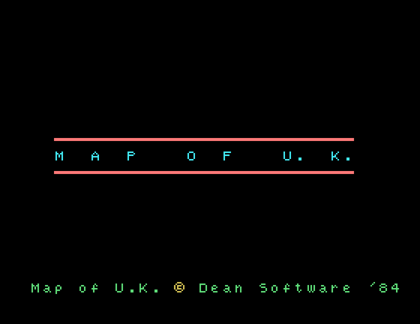 Map build D24: Map of U.K., Dean Software '84