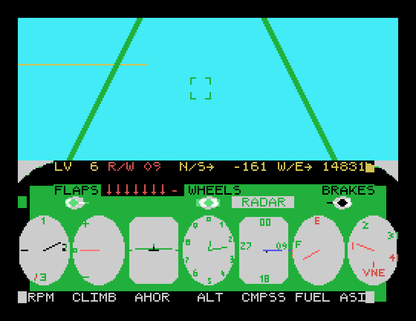 The same view just after firing: seven missiles left beside FLAPS