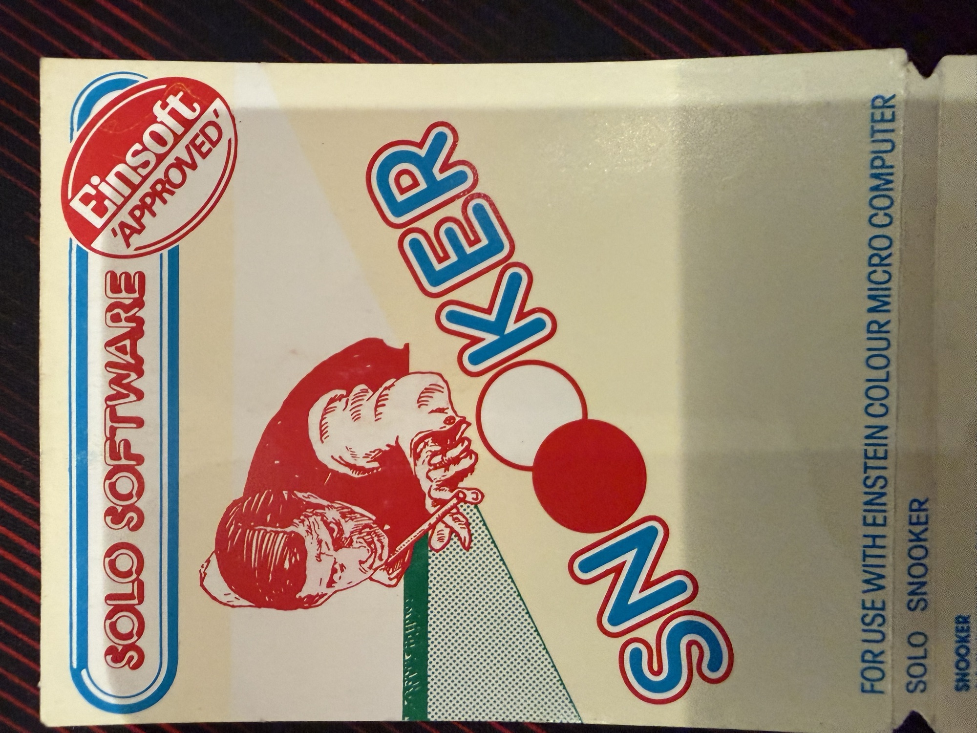Solo Software Snooker inlay, front, with the Einsoft Approved badge