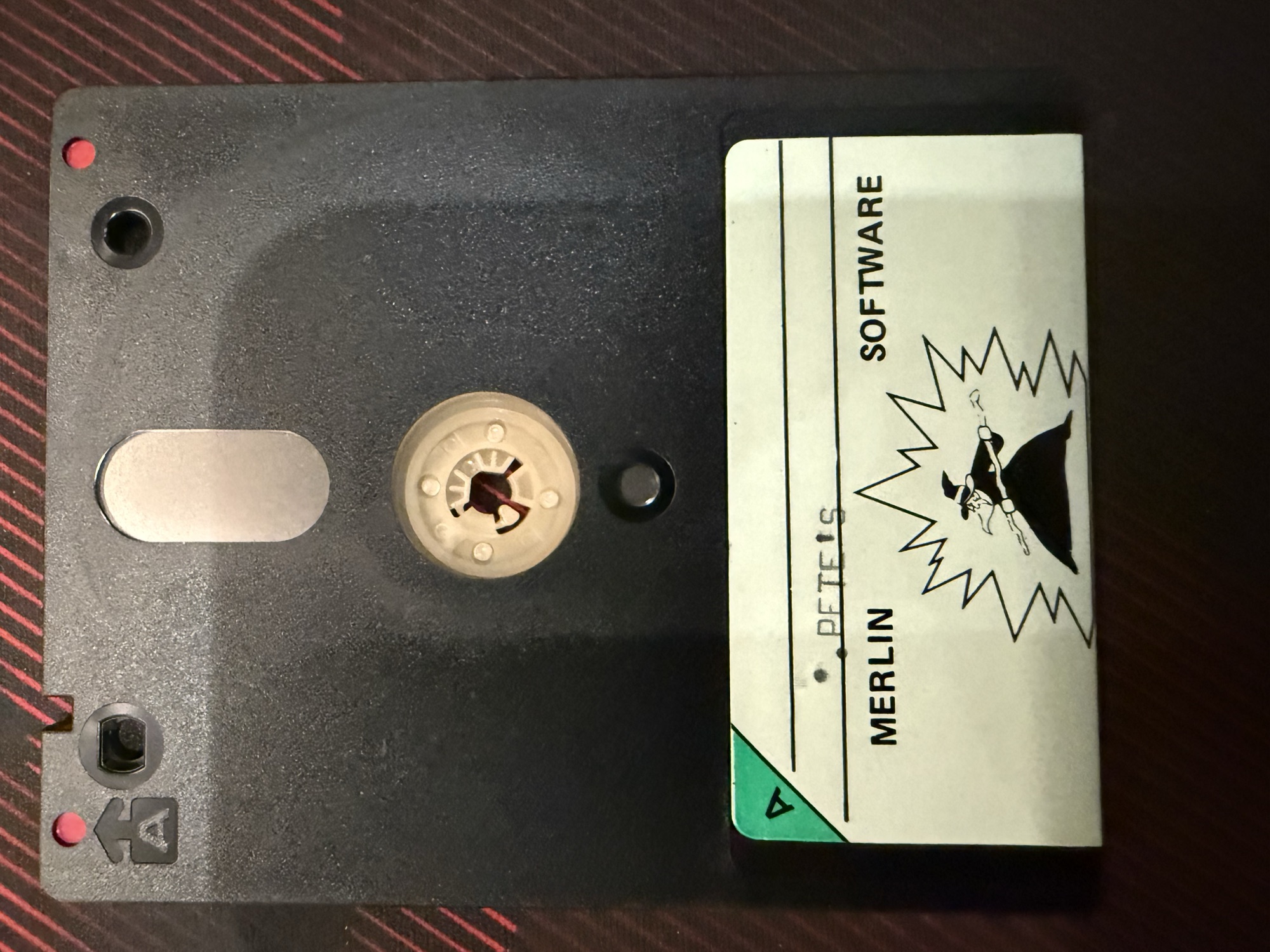 Side A of the disc, labelled PETE'S, Merlin Software