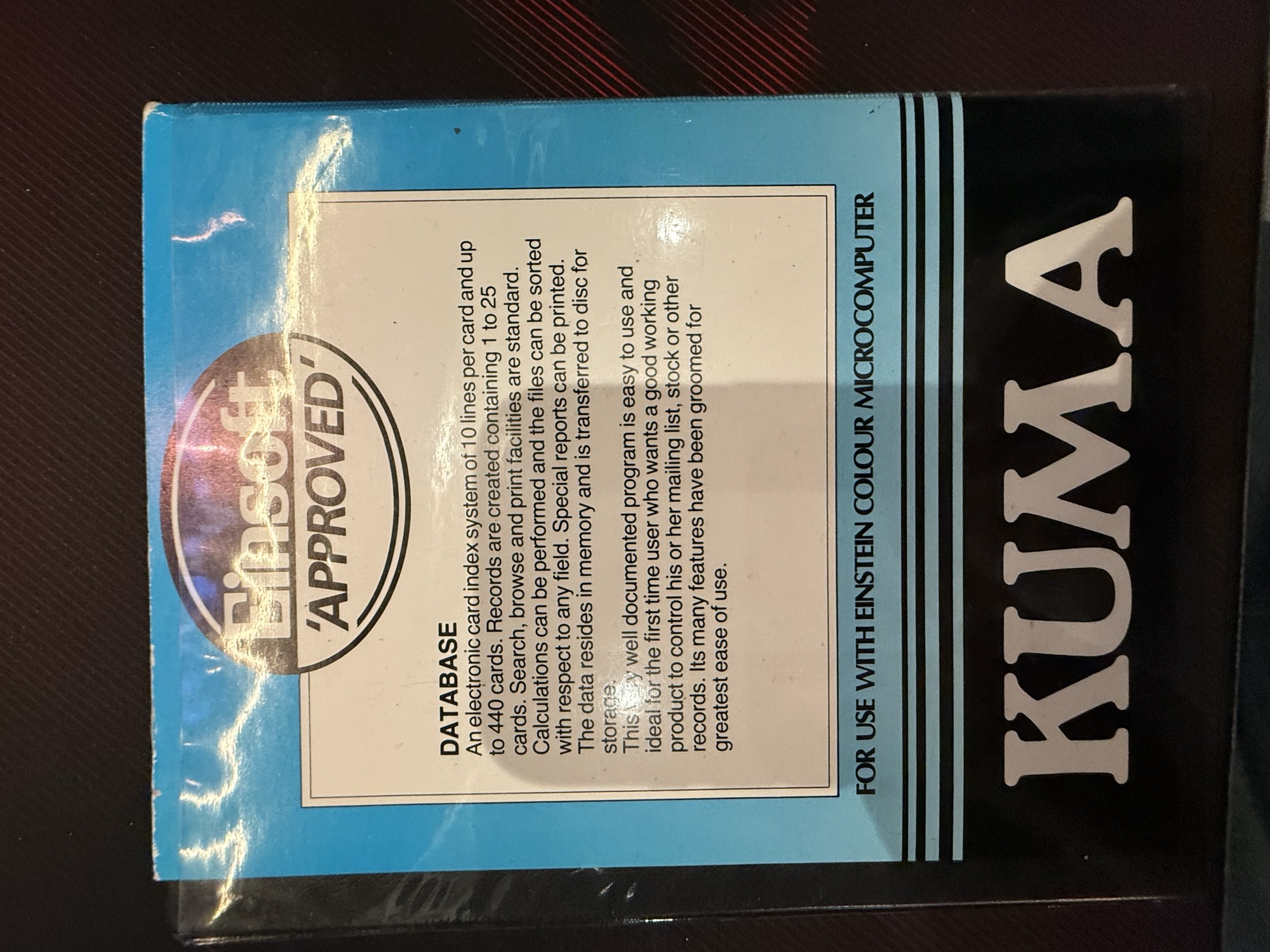 Case back describing the program