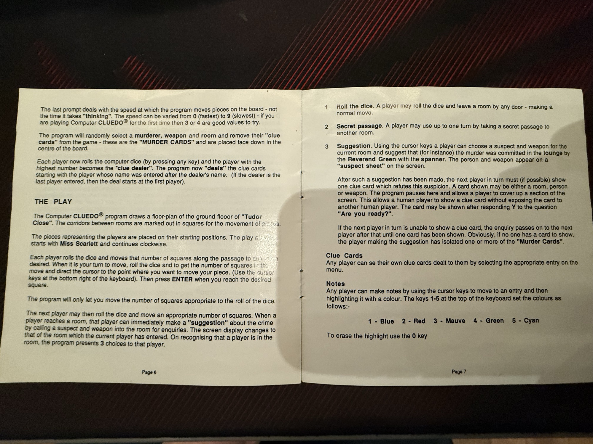 Instructions, pages 6 and 7