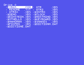 The disc directory as a menu with a moving highlight