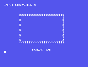 FRAME drawing a frame of characters in 40 columns