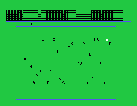 The Alphabet Train after the first letter has been found