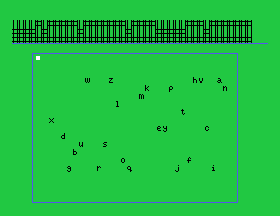 The board of scattered letters at the start