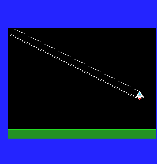 Two dotted trails left behind the ship