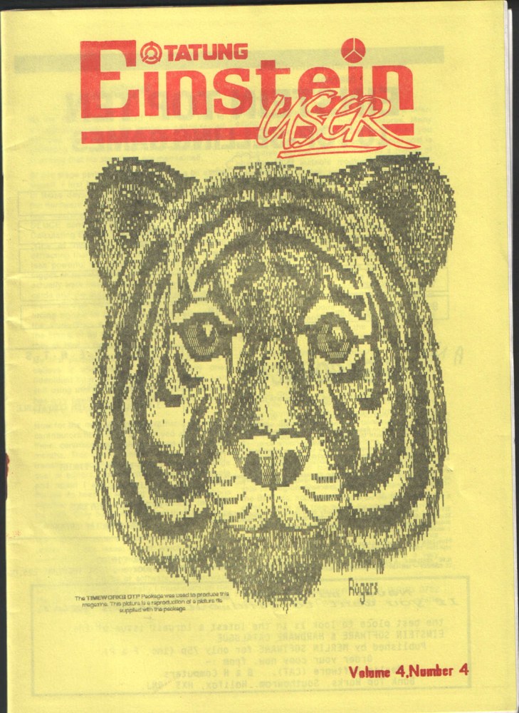 The front cover of Tatung Einstein User Volume 4 Number 4