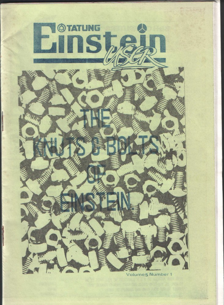 The front cover of Tatung Einstein User Volume 5 Number 1