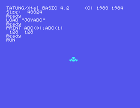 The joystick sprite routine running