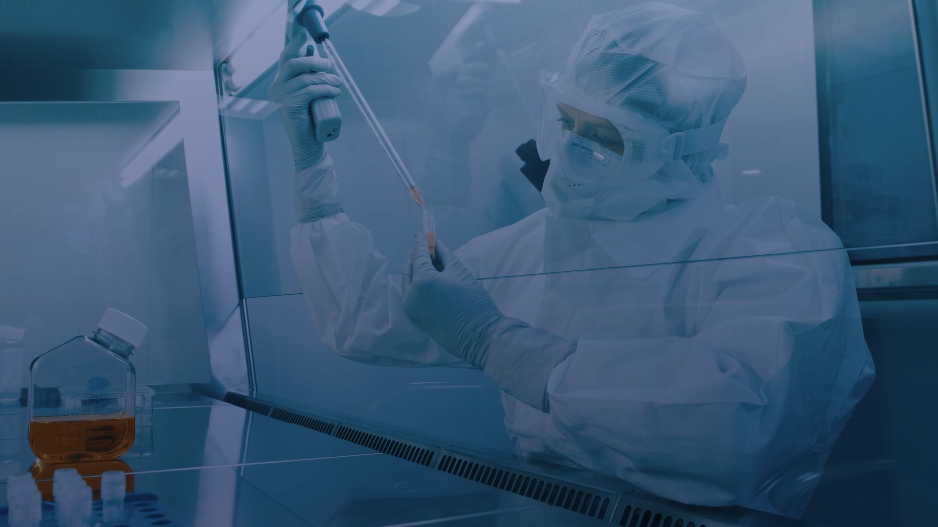 Life sciences manufacturing technician working in a cleanroom