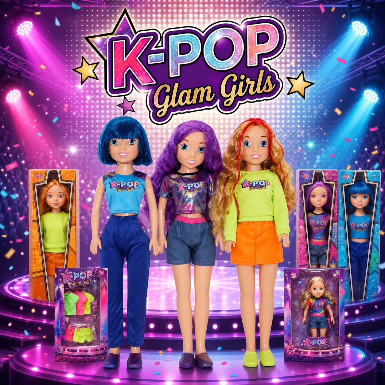 Kpop Glam Girls Dolls Line